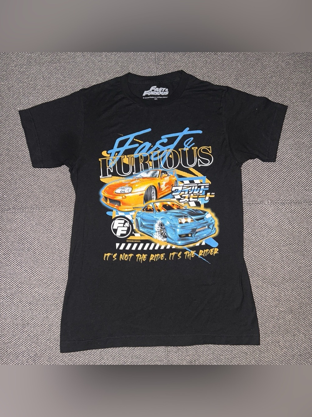 Fast & Furious JDM Cars Black Movie Promo T Shirt Small